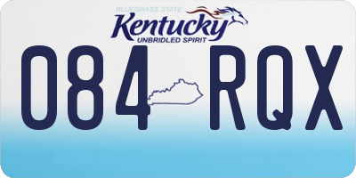 KY license plate 084RQX