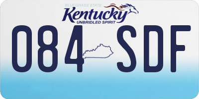 KY license plate 084SDF