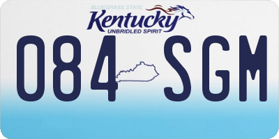 KY license plate 084SGM