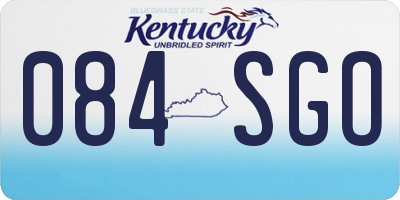 KY license plate 084SGO
