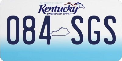 KY license plate 084SGS