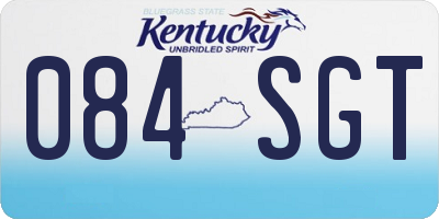 KY license plate 084SGT