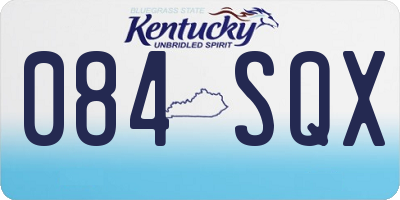 KY license plate 084SQX