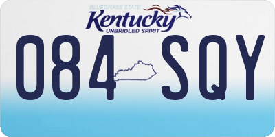 KY license plate 084SQY