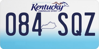 KY license plate 084SQZ