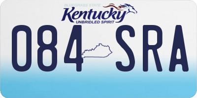 KY license plate 084SRA