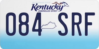 KY license plate 084SRF
