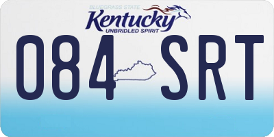 KY license plate 084SRT