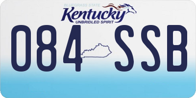 KY license plate 084SSB