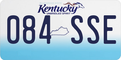 KY license plate 084SSE