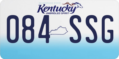KY license plate 084SSG