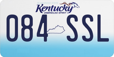 KY license plate 084SSL