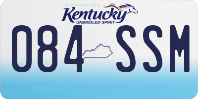 KY license plate 084SSM