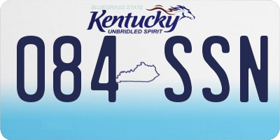 KY license plate 084SSN