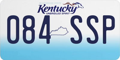 KY license plate 084SSP