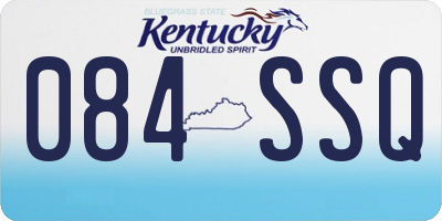 KY license plate 084SSQ
