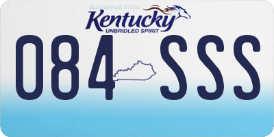 KY license plate 084SSS