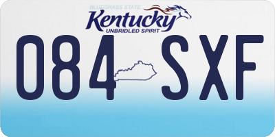KY license plate 084SXF