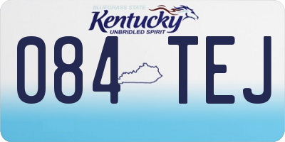 KY license plate 084TEJ