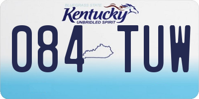 KY license plate 084TUW