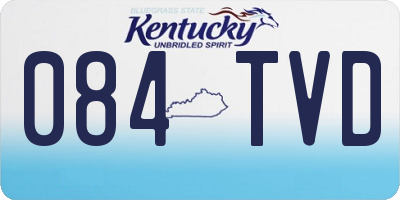 KY license plate 084TVD