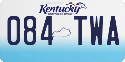 KY license plate 084TWA