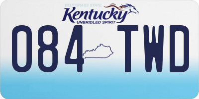 KY license plate 084TWD
