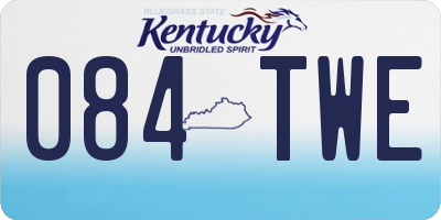 KY license plate 084TWE
