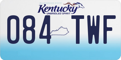 KY license plate 084TWF