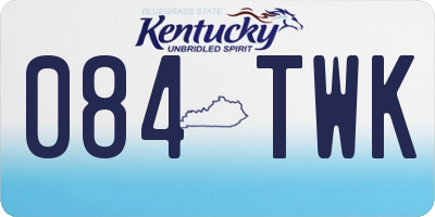 KY license plate 084TWK