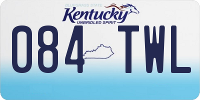 KY license plate 084TWL