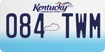 KY license plate 084TWM