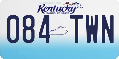 KY license plate 084TWN