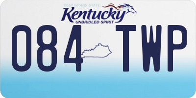 KY license plate 084TWP