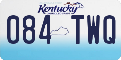 KY license plate 084TWQ