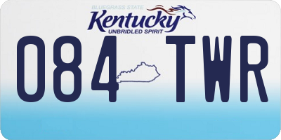 KY license plate 084TWR