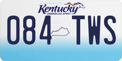 KY license plate 084TWS