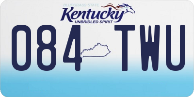 KY license plate 084TWU