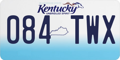 KY license plate 084TWX