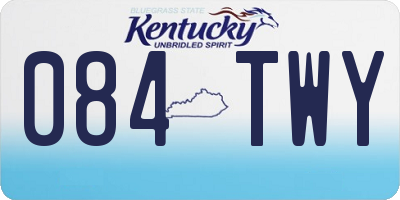 KY license plate 084TWY
