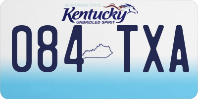 KY license plate 084TXA
