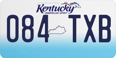 KY license plate 084TXB