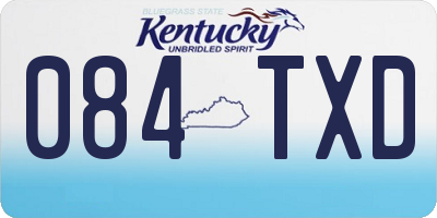 KY license plate 084TXD