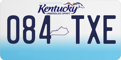 KY license plate 084TXE