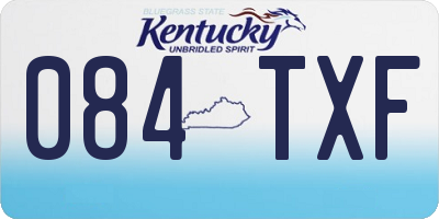 KY license plate 084TXF