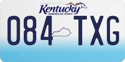 KY license plate 084TXG