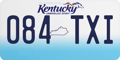KY license plate 084TXI