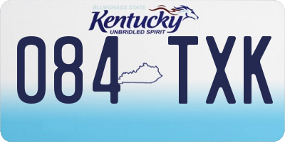 KY license plate 084TXK