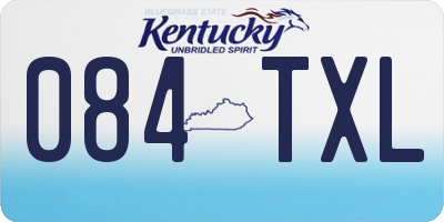 KY license plate 084TXL