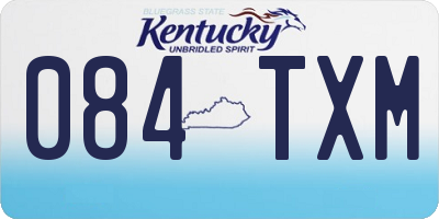 KY license plate 084TXM